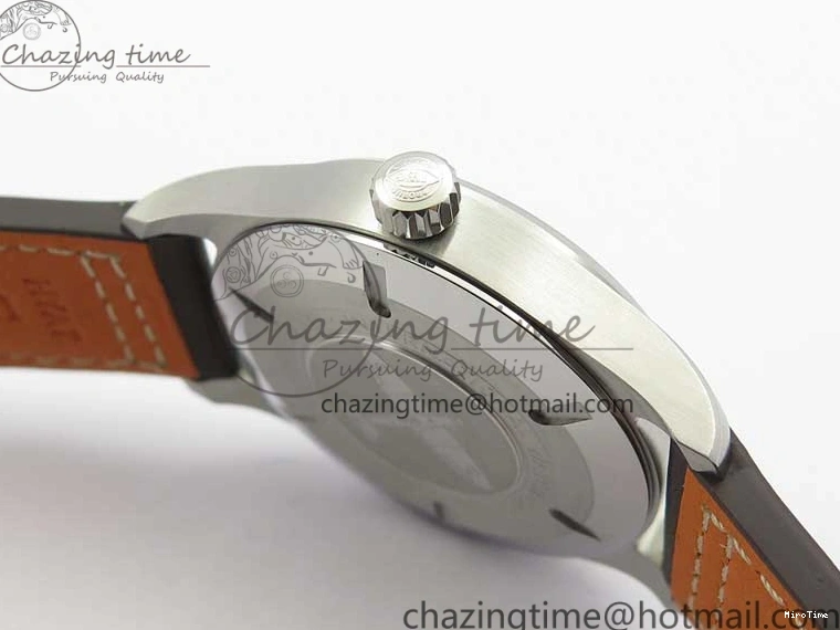 MIROTIME 0303 Original Pilot IW326803 SS MK 1:1 Best Edition Black Dial on Brown Leather Strap MIYOTA 7146